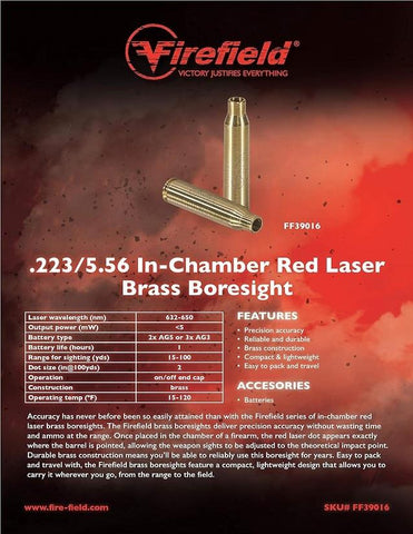 Firefield .223 & 5.56x45 In-Chamber Laser Boresight