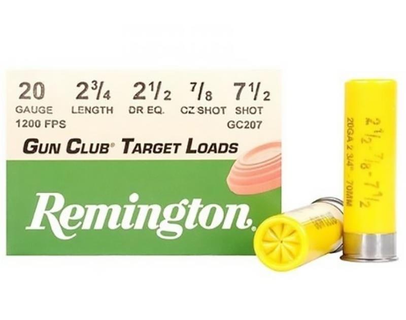 Remington Gun Club 20 Gauge 2-3/4'' 7/8 OZ 2-1/2 Dram #7-1/2