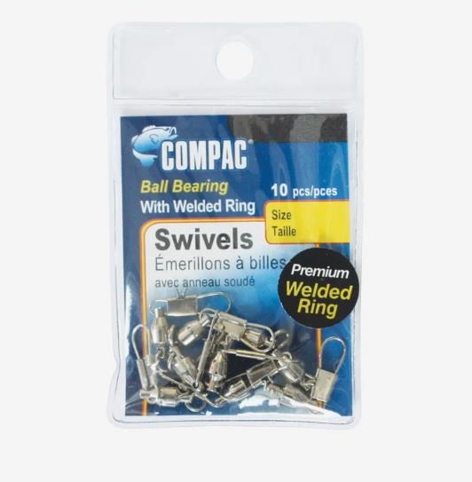 Compac Welded Ball Bearing Swivels with Interlock Snaps B.B#4 10pcs
