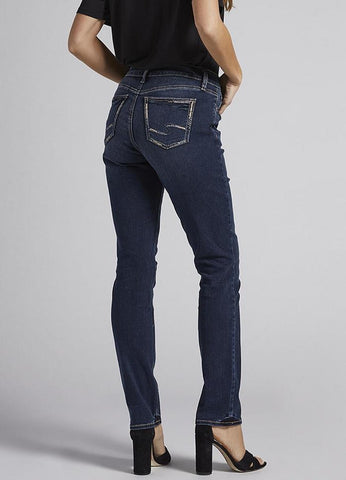 Silver Elyse Mid Rise Straight Leg Jeans - Womens