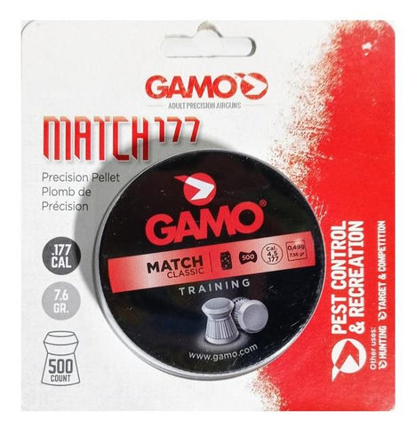 Gamo Match .177 Caliber Flat Nose Pellet 500ct