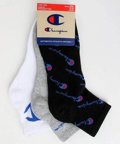 Champion Multi Logo Ankle Socks 3 Pairs - Mens