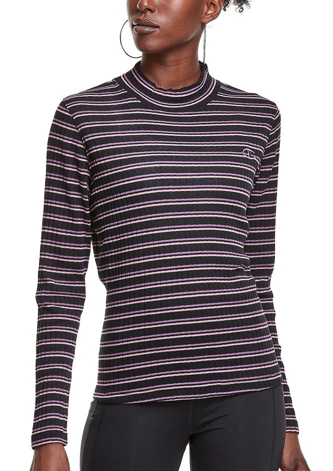 Champion Campus Mock Neck Ribbed Tee - Womens