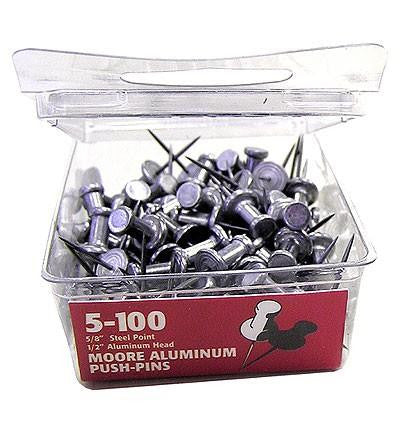 Moores Aluminium Push Pins (100 PK)