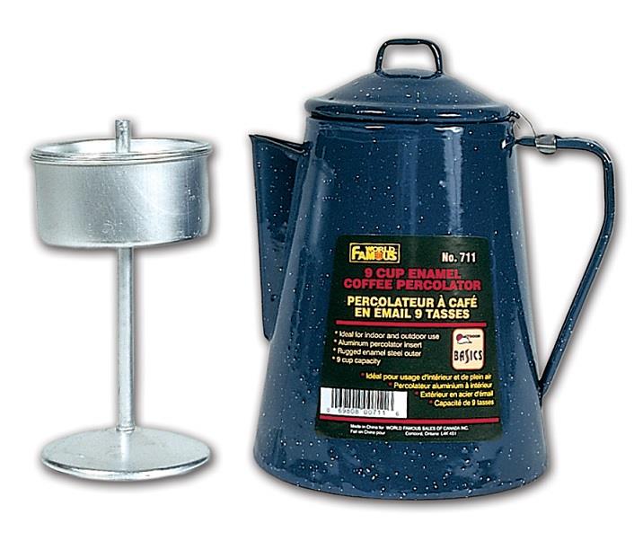 Blue Enamel Percolator 9 Cups