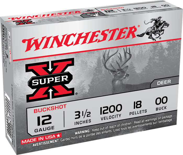 Winchester Super-X 12 Guage 3-1/2'' 00 Buck 18 Pellet 1200 FPS