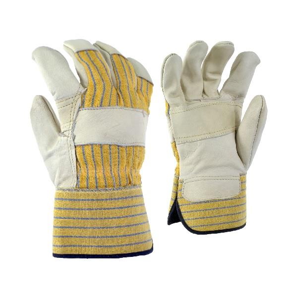 10/4 Job Work Glove-Cowgrain Palm lined Striped