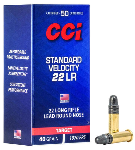 CCI Standard Velocity 22 LR 40 Gr. Round Nose 1070 FPS
