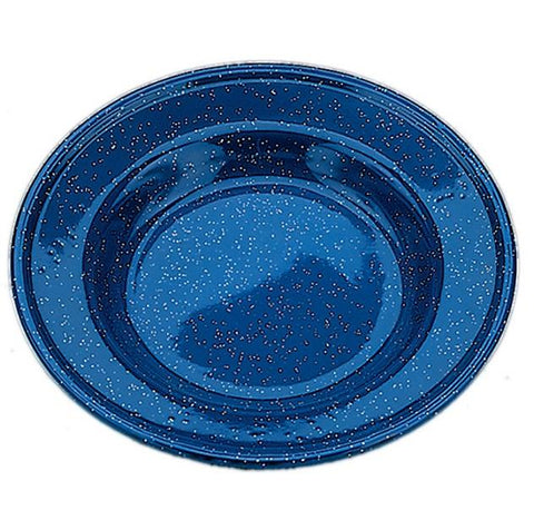 Blue Enamel Steel Soup Plate 9"