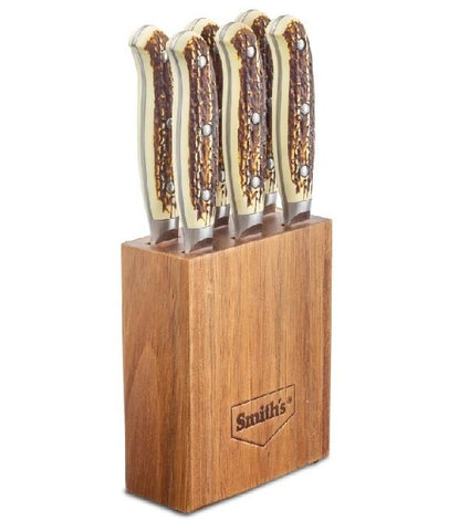 Smith's CABIN & LODGE 6 PIECE STEAK KNIFE SET (WITH BLOCK)