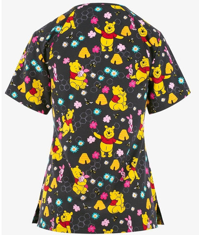 Disney Tooniforms V-Neck Print Scrub Top - Womens