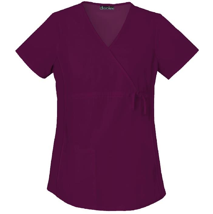 Cherokee Flexibles Maternity Mock Wrap Knit Panel Top