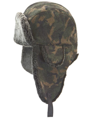 Shearling Aviator Hat w/ Camo