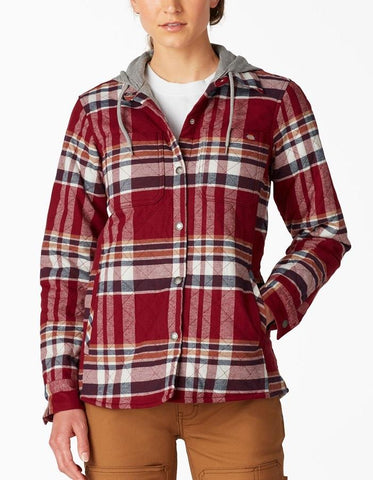 Dickies Flannel Hooded Shirt Jacket - Womens