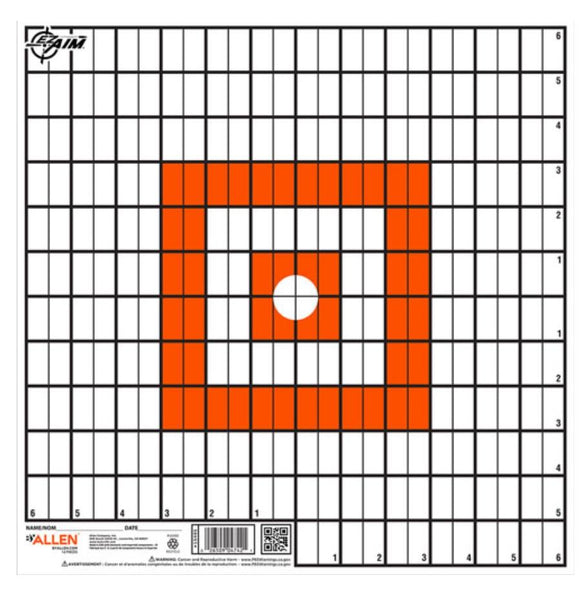 EZ-Aim Paper Targets Hanging 12" x 12" Orange/White 12 PK