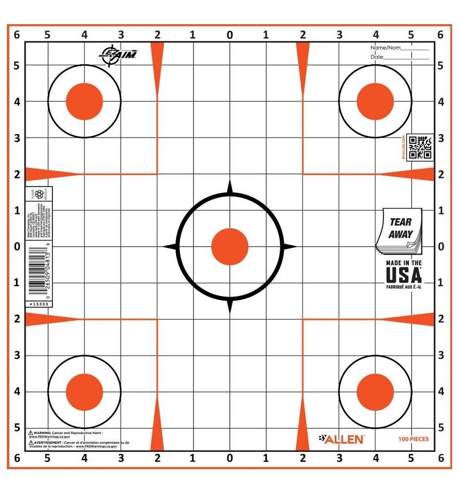 EZ Aim Paper Peel Away Target Pad, Sight-In Grid