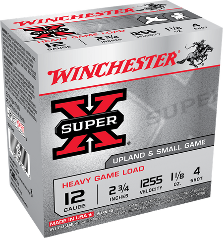 Winchester Super-X Heavy Field Load 12 Gauge 2-3/4'' 1-1/8 OZ # 4