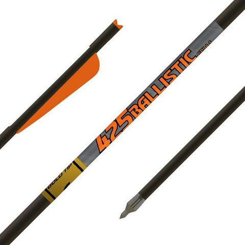 Gold Tip Bolts Ballistic 425 - 6pk 22"L 4" Vanes