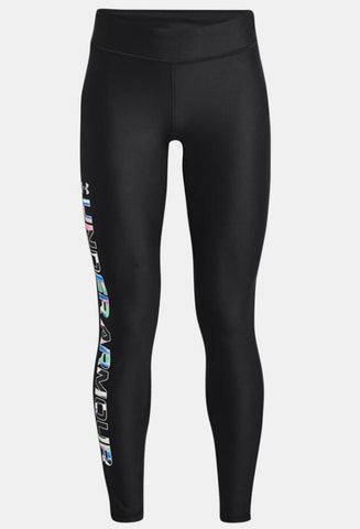 UA HeatGear Print Branded Leggings - Girls