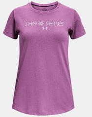 UA She Shines Gradient Short Sleeve - Youth Girls