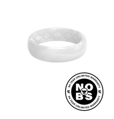 Groove Ring Solid Pearl Thin Ring - Womens