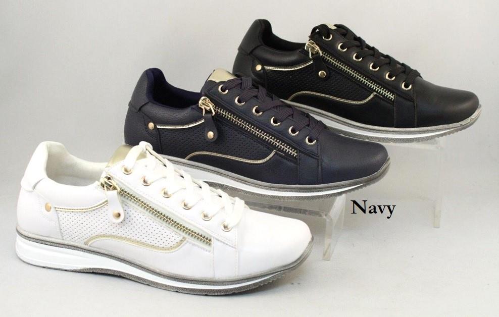 Soft Comfort Casual Sneaker w/ Side Zip - Womens