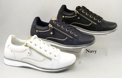Soft Comfort Casual Sneaker w/ Side Zip - Womens