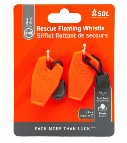 SOL Rescue Floating Whistle - 2 Pack