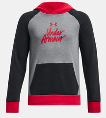 UA Rival Fleece Script Colorblock Hoodie - Boys