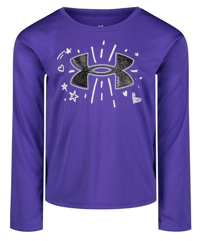 UA Logo Burst Long Sleeve (2t-4t) - Girls