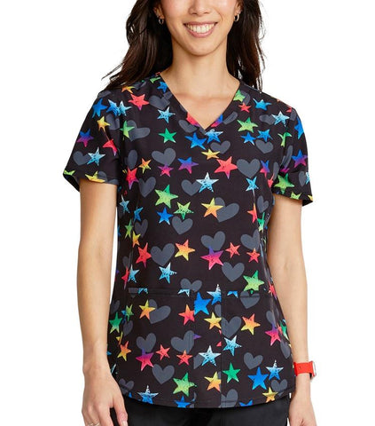 Cherokee Fashion Prints Scrub Top - Womens