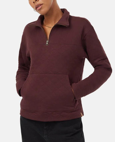 Ten Tree 1/4 Zip Quilted Fleece Sweatshirt - Womens