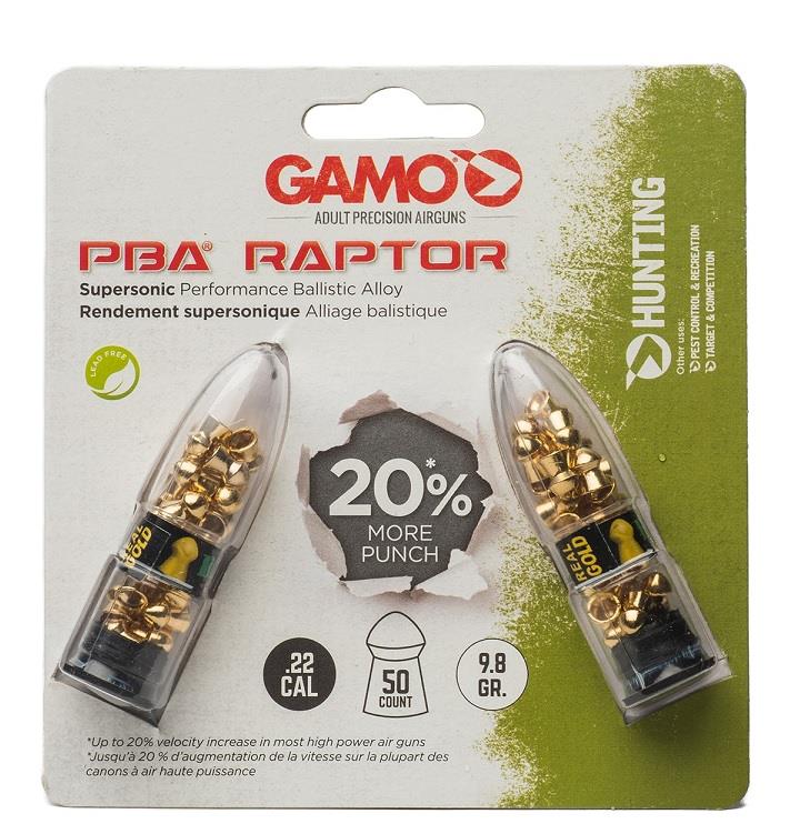 Gamo PBA Raptor Pellets .22Cal - 50ct