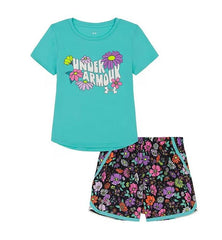 UA Floral Logo Shorts Set (12M-24M)