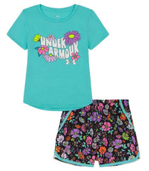 UA Floral Logo Shorts Set (4-6x)