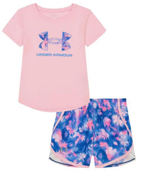 UA Faded Blooms Logo Shorts Set (2T-4T)