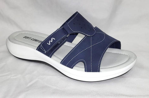 Soft Comfort Slip On Valcro Sandals - Womens