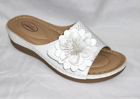 Soft Comfort Velcro Sandal w/ Flower