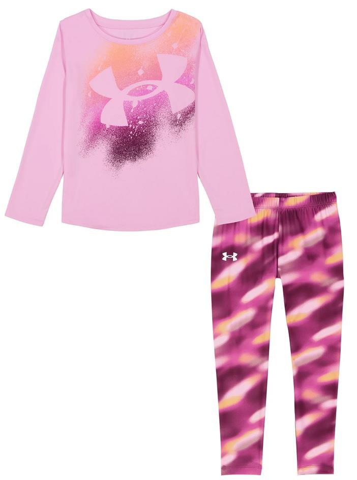 UA Graphic Shirt & Printed Leggings Set(2t-4t) - Girls