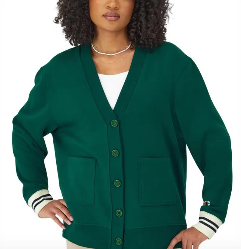 Fleece Cardigan, C Logo - Womens