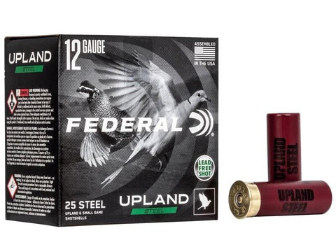 Federal Upland Steel: 12GA #6, 2-3/4", 1 1/8 oz, 1400 fps- 25 Rounds