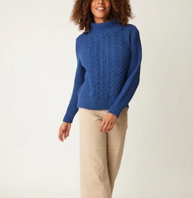 Cotton Country Cable Knit Sweater - Womens