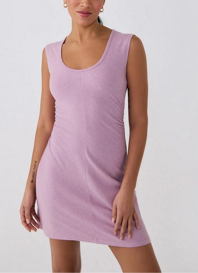 Lole Traverse Ruched Short Sleeve Dress
