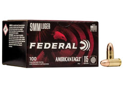 American Eagle, 9mm Luger, 115 Gr., FMJ, 1180 fps - 100Rds