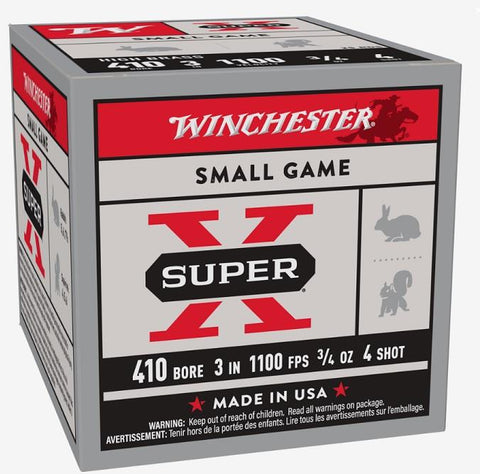 Super X, 410GA 3", 3/4oz 1100FPS #4 - 25 Rds