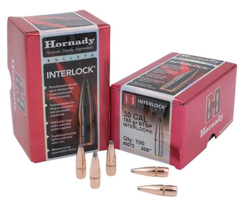 Hornady Bullet 30 Cal.308 180GR Interlock BTSP - 100ct
