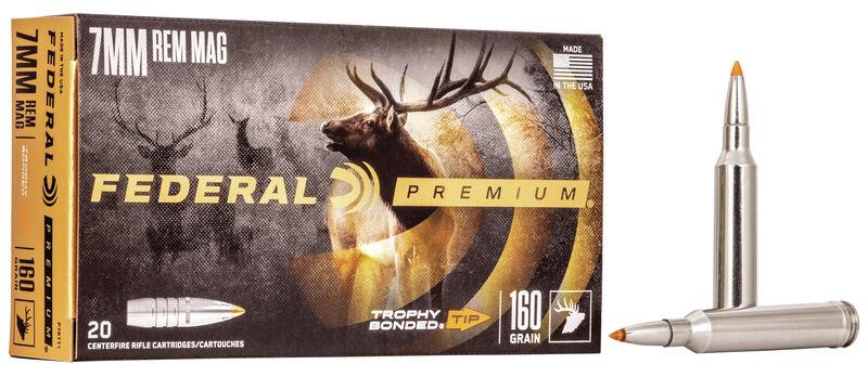 Federal Premium Trophy Bonded Tip 7mm Rem Mag 160 Gr.