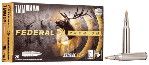 Federal Premium Trophy Bonded Tip 7mm Rem Mag 160 Gr.