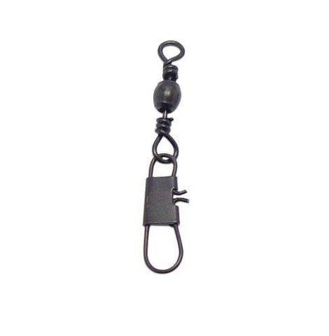Black Barrel Swivels with Interlock Snaps 1/0 - 10pcs