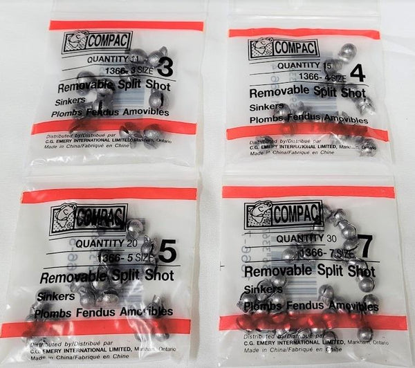 Compac Removable Split Shot Sinkers